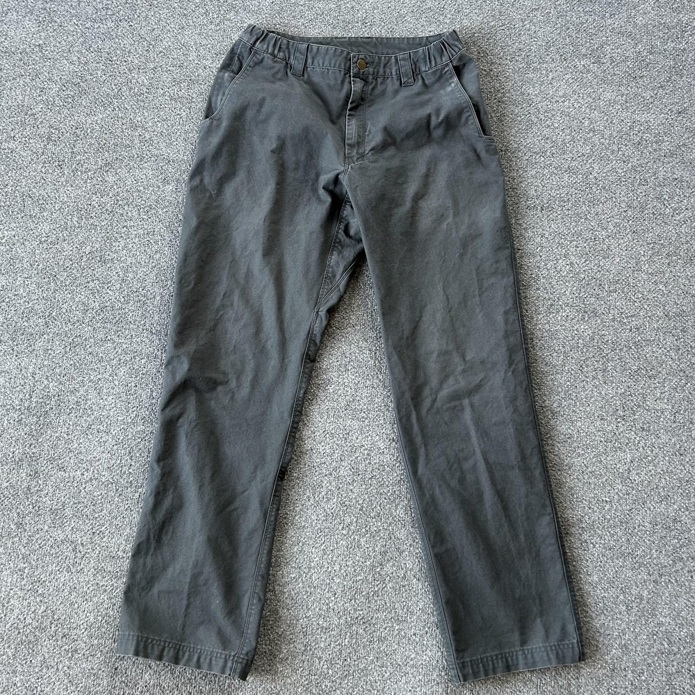 Vertx Pants Mens 32x32 Gray Regular Fit Stretch Chino Elastic‎ Waist Casual